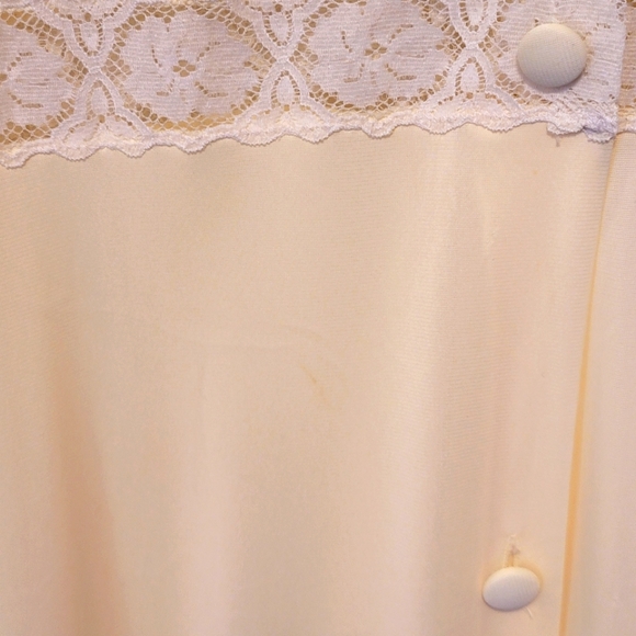 Vintage Vanity Fair nightgown house coat dress button down maxi robe yellow 36 - Picture 9 of 15
